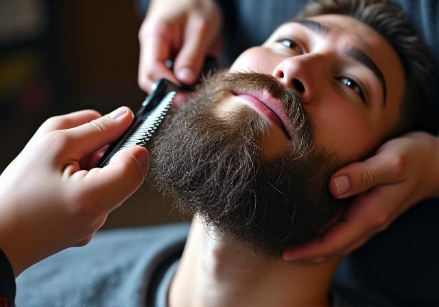 Professional beard trimming and grooming