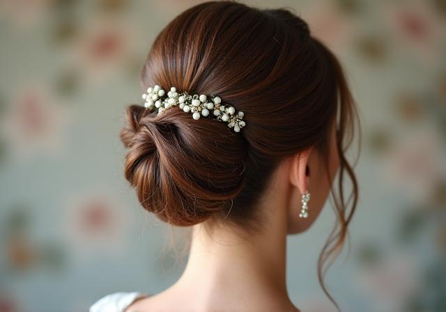 Elegant bridal updo hairstyle